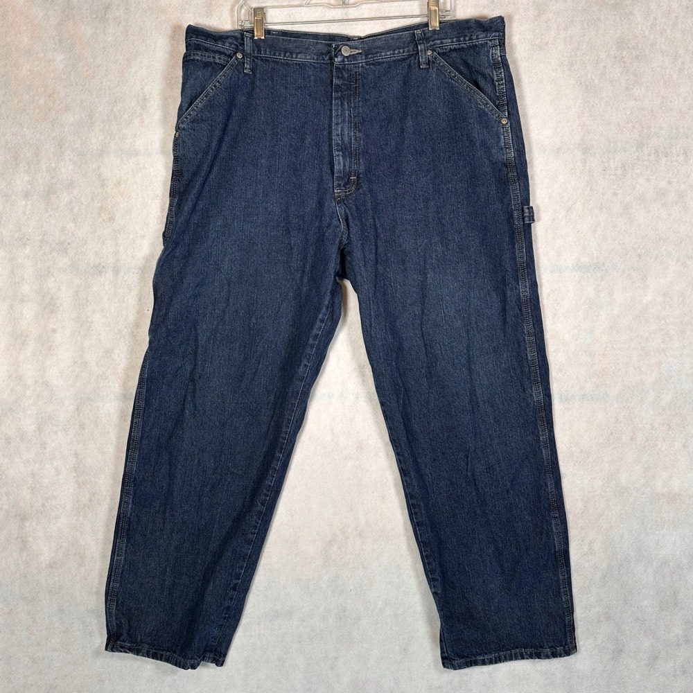 Wrangler Jeans Mens 40x30 Carpenter Dark Wash Blue Good Utility Workwear Pants